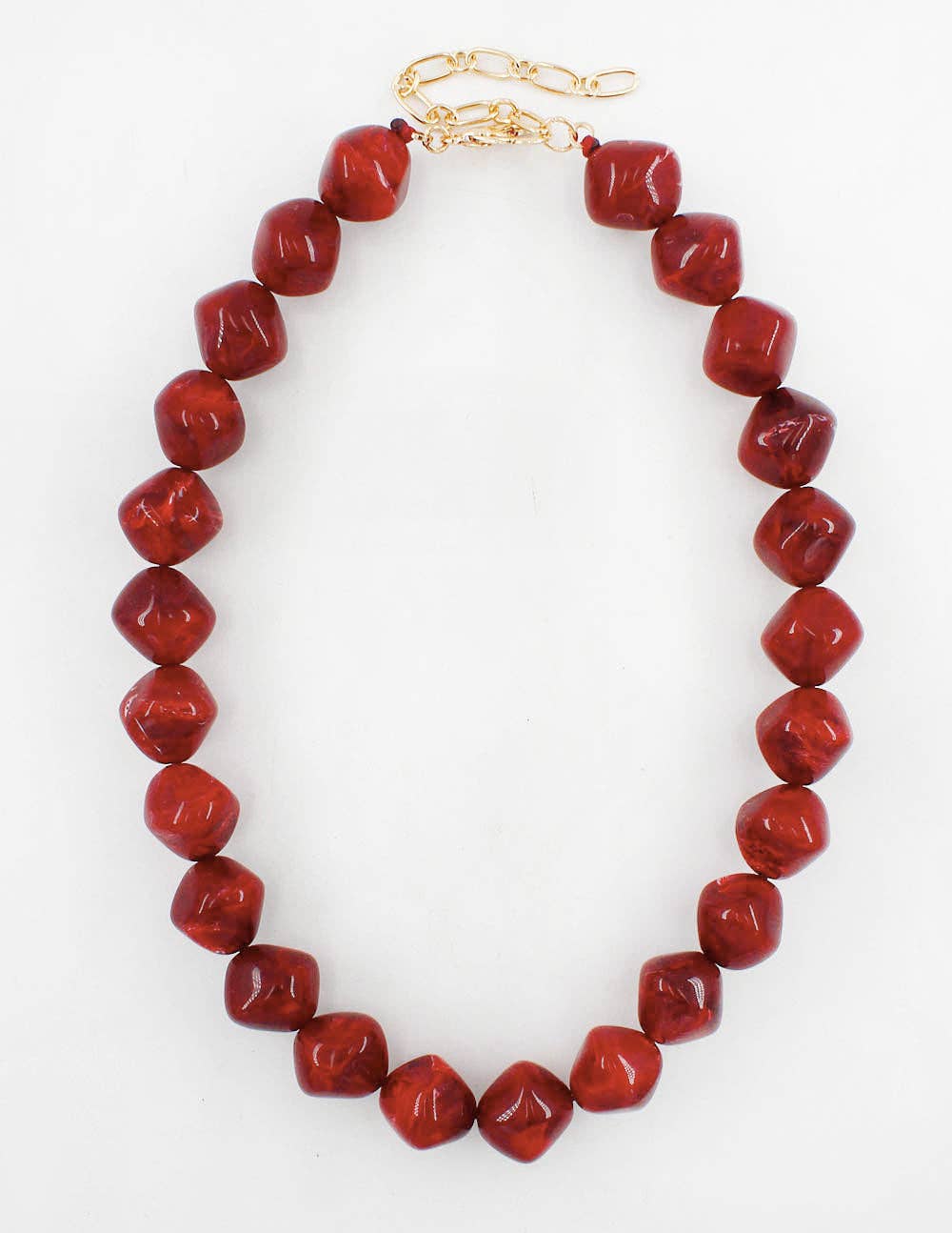 Maroon Stone Chunky Beaded Necklace