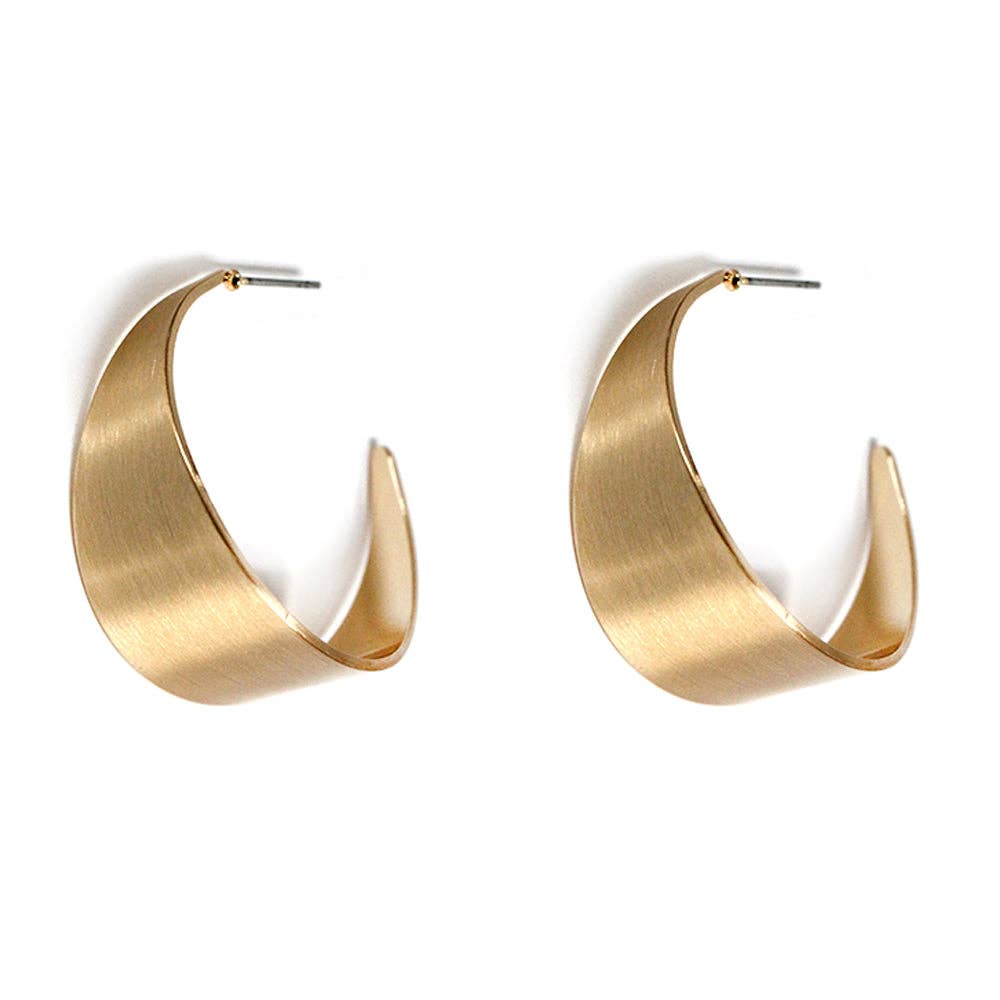 Matte Gold Curved Earring