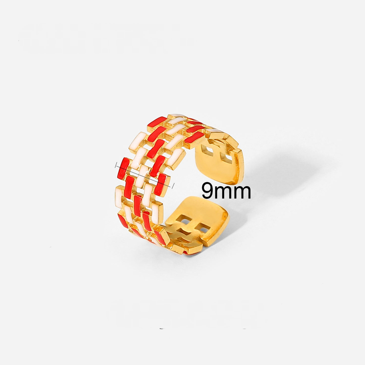 18K Gold Plated Colored V Ring