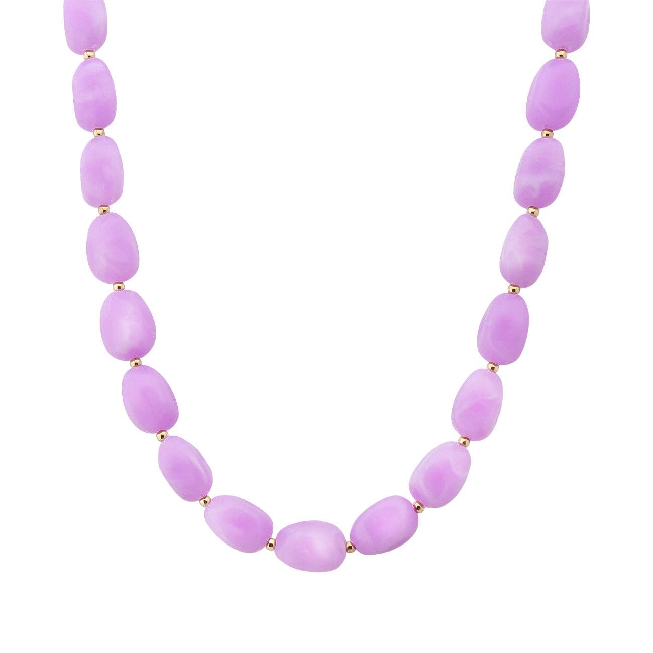 Lavender Natural Beaded Necklace