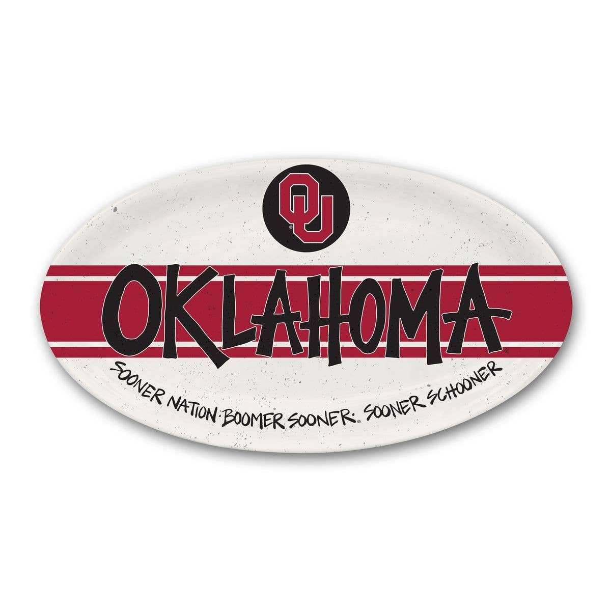 OU Oklahoma Striped Plate