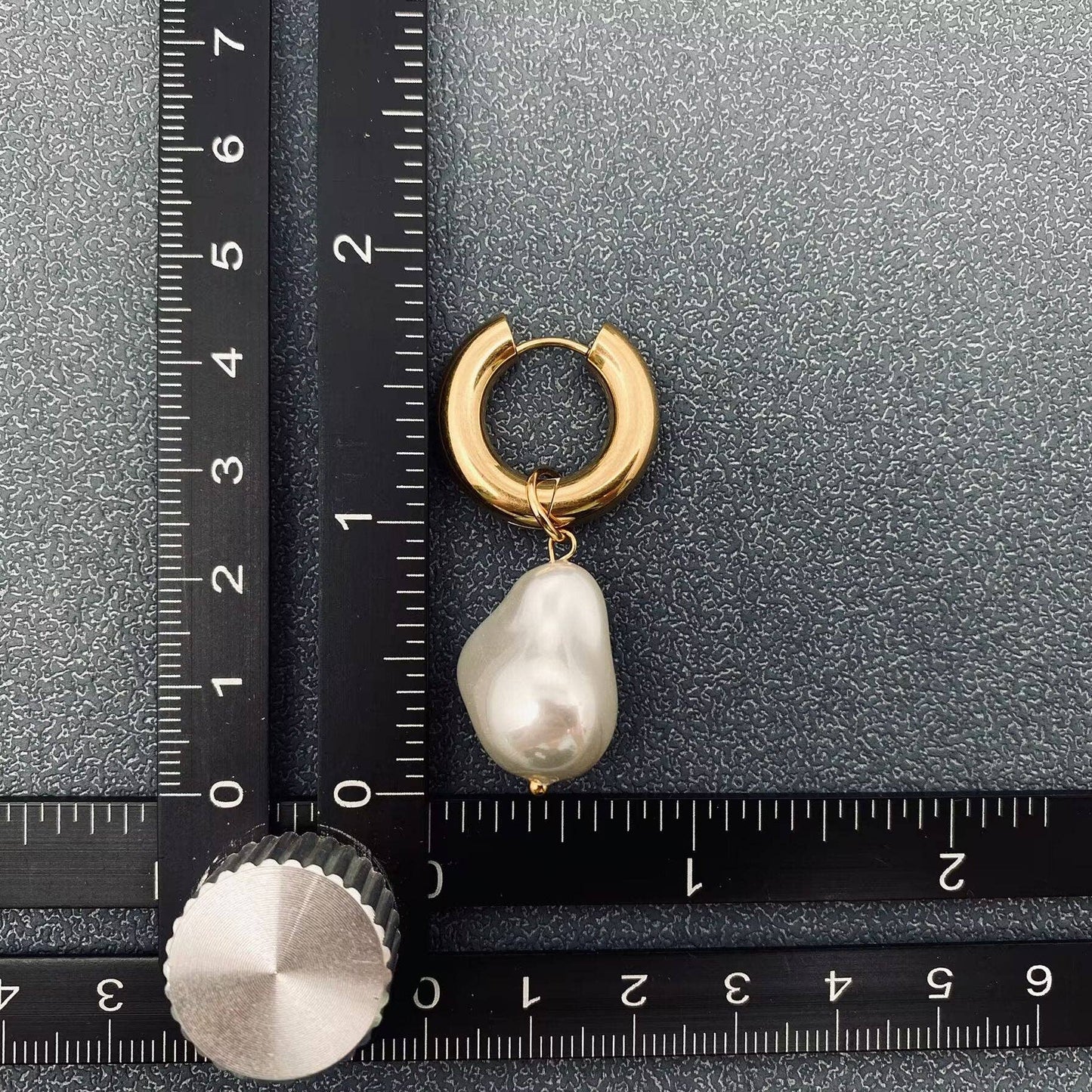 Pearl Charm pendant 18K Stainless Steel Earrings