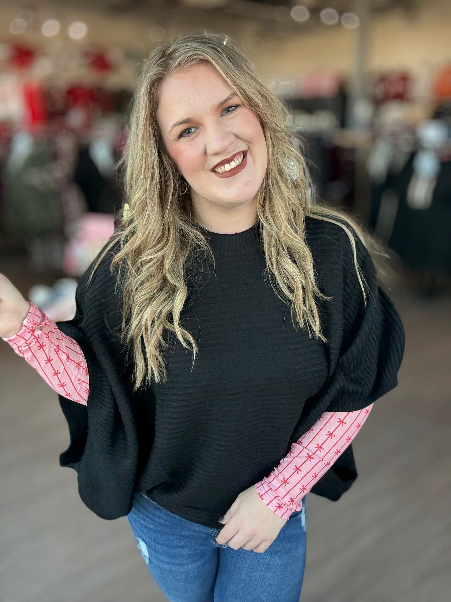 Black Poncho Pullover