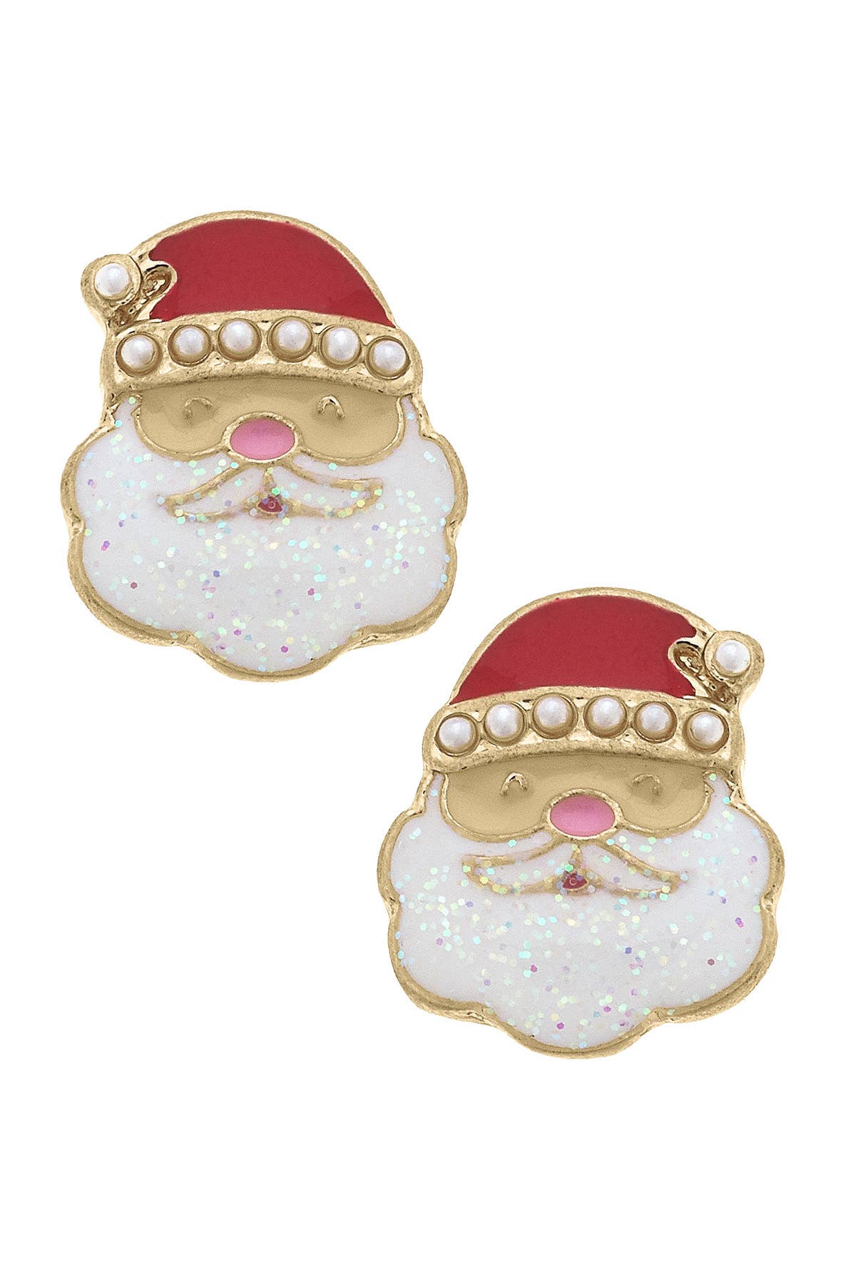 Pearl Santa Claus Stud Earrings