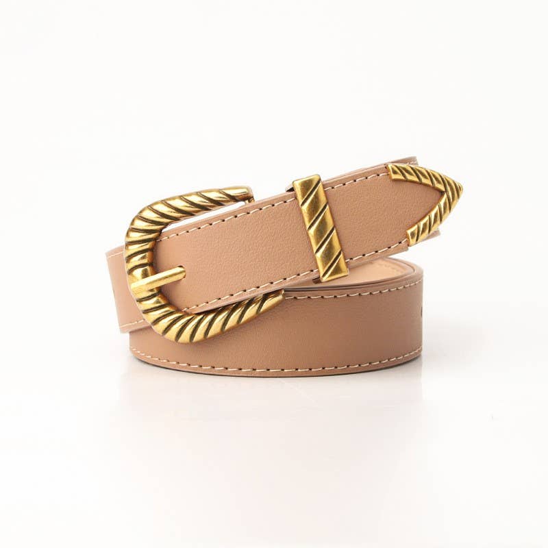 Tan Braided Buckle Belt