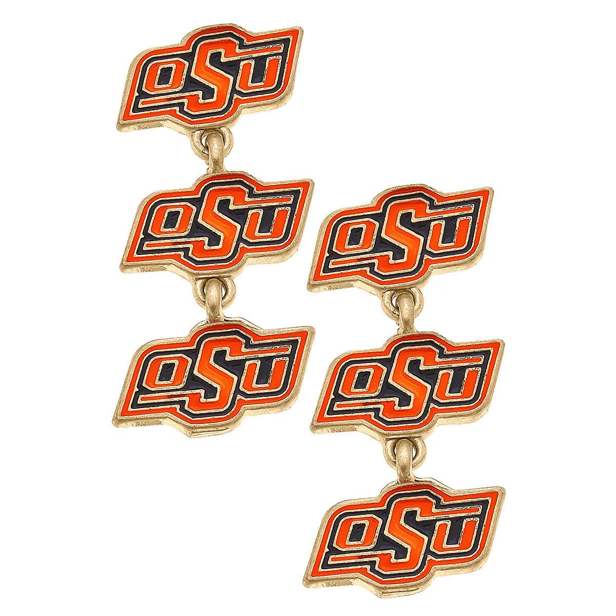 OSU Triple Drop Earrings