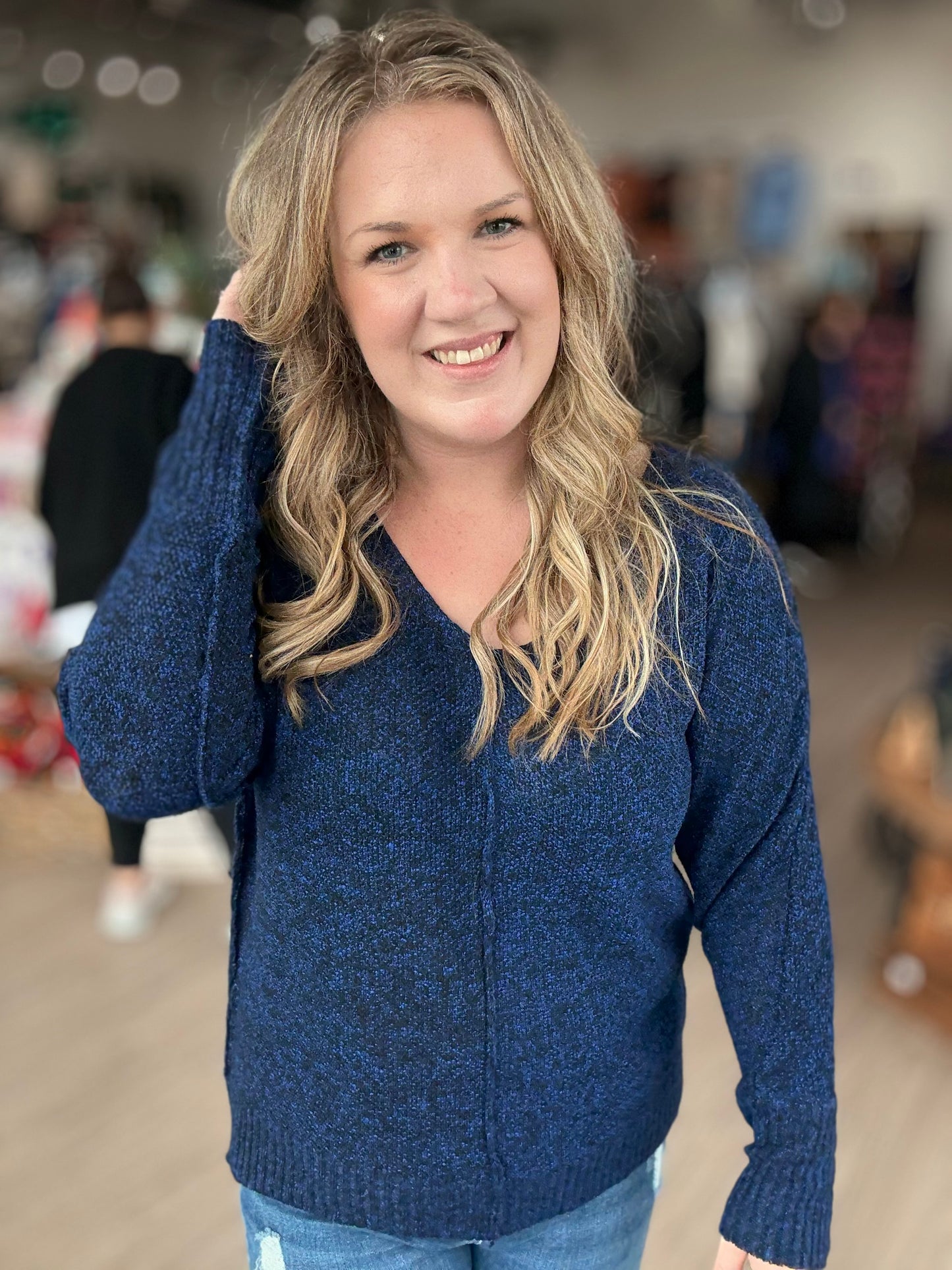 Black Friday- Navy Hi-Lo Sweater