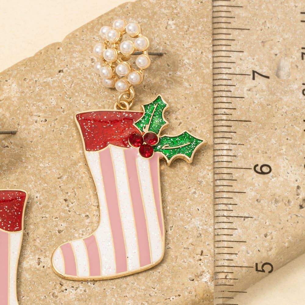 Stocking Pearl Dangle Earrings