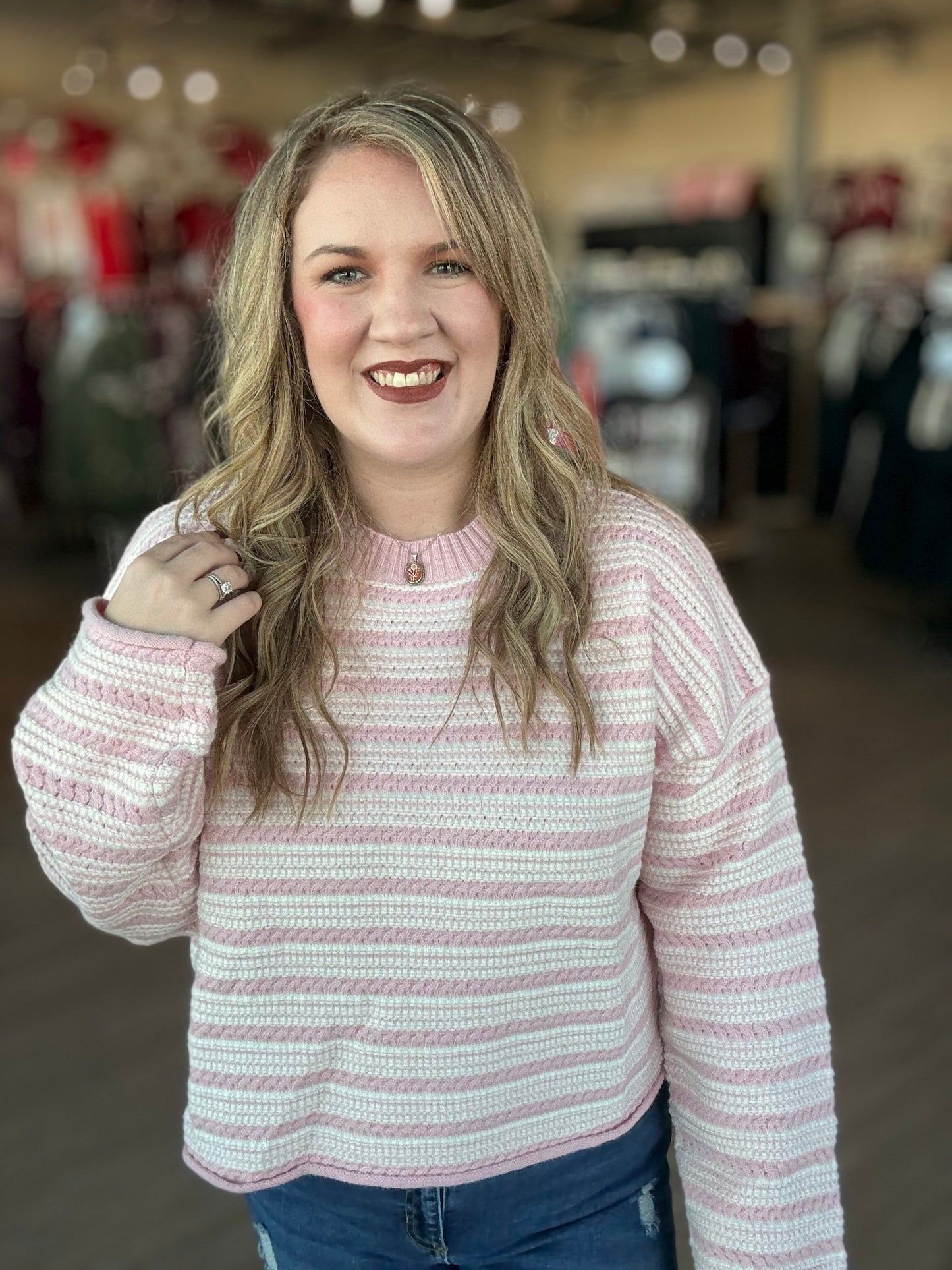 Light Pink Stripe Sweater