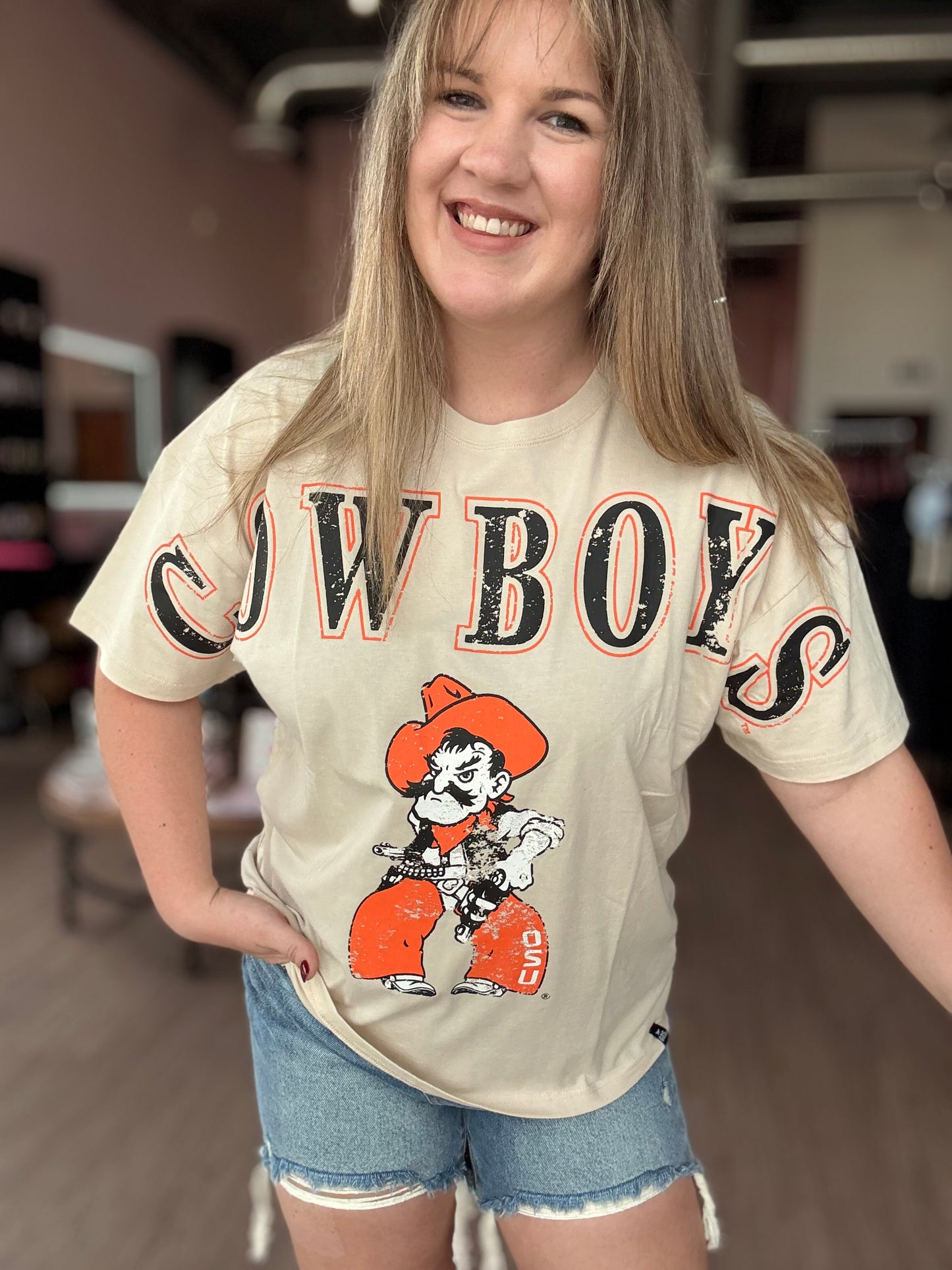 Oversized Cowboys Sleeve Top