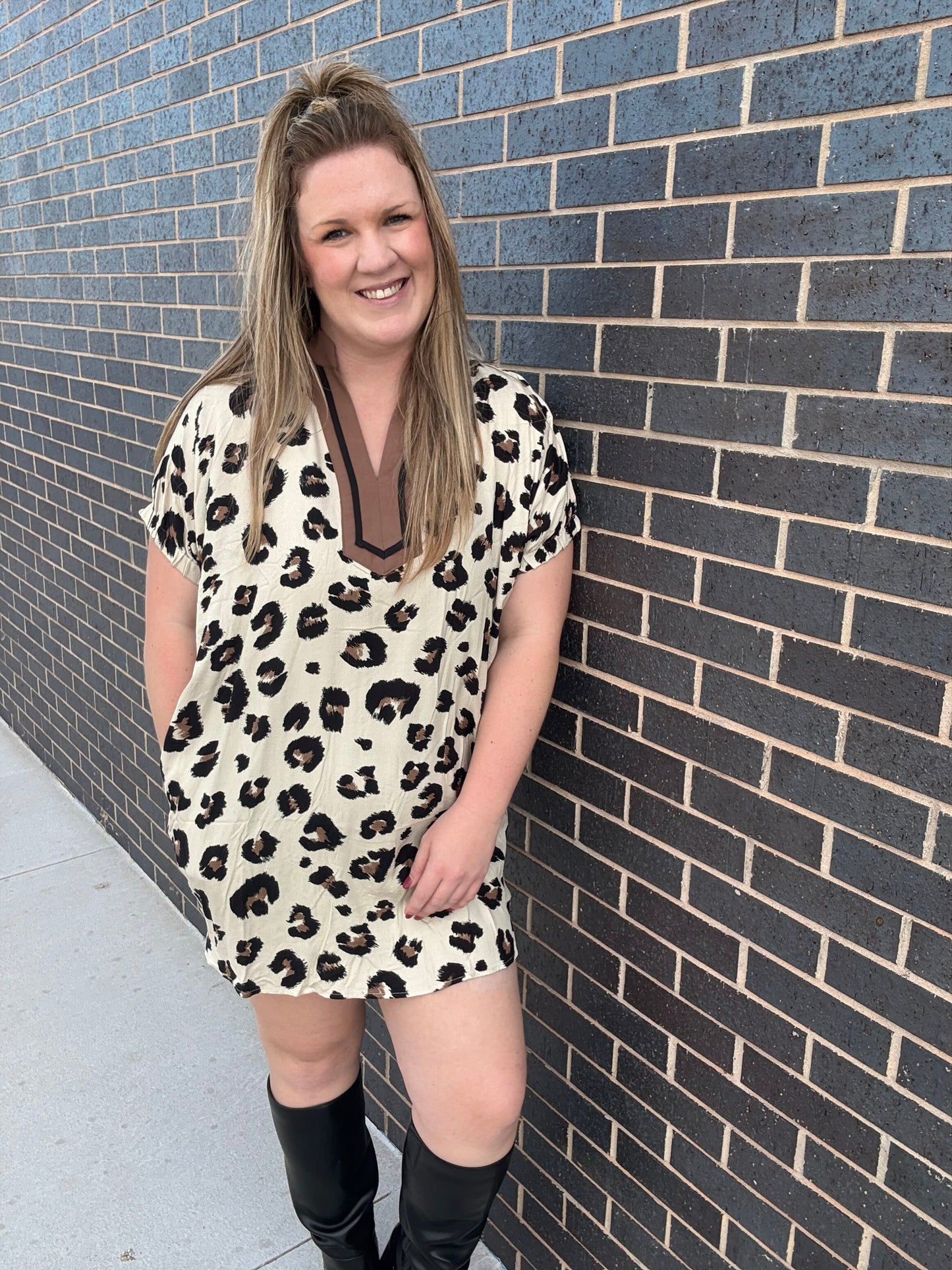 Leopard Dolman Sleeve Dress