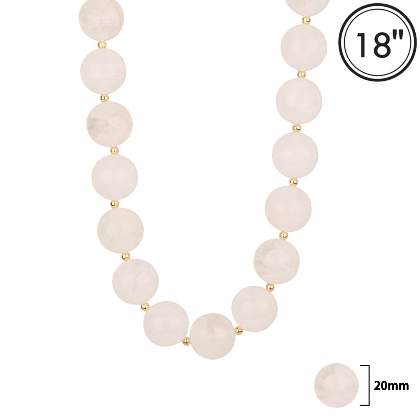 White Natural Stone Beaded Necklace