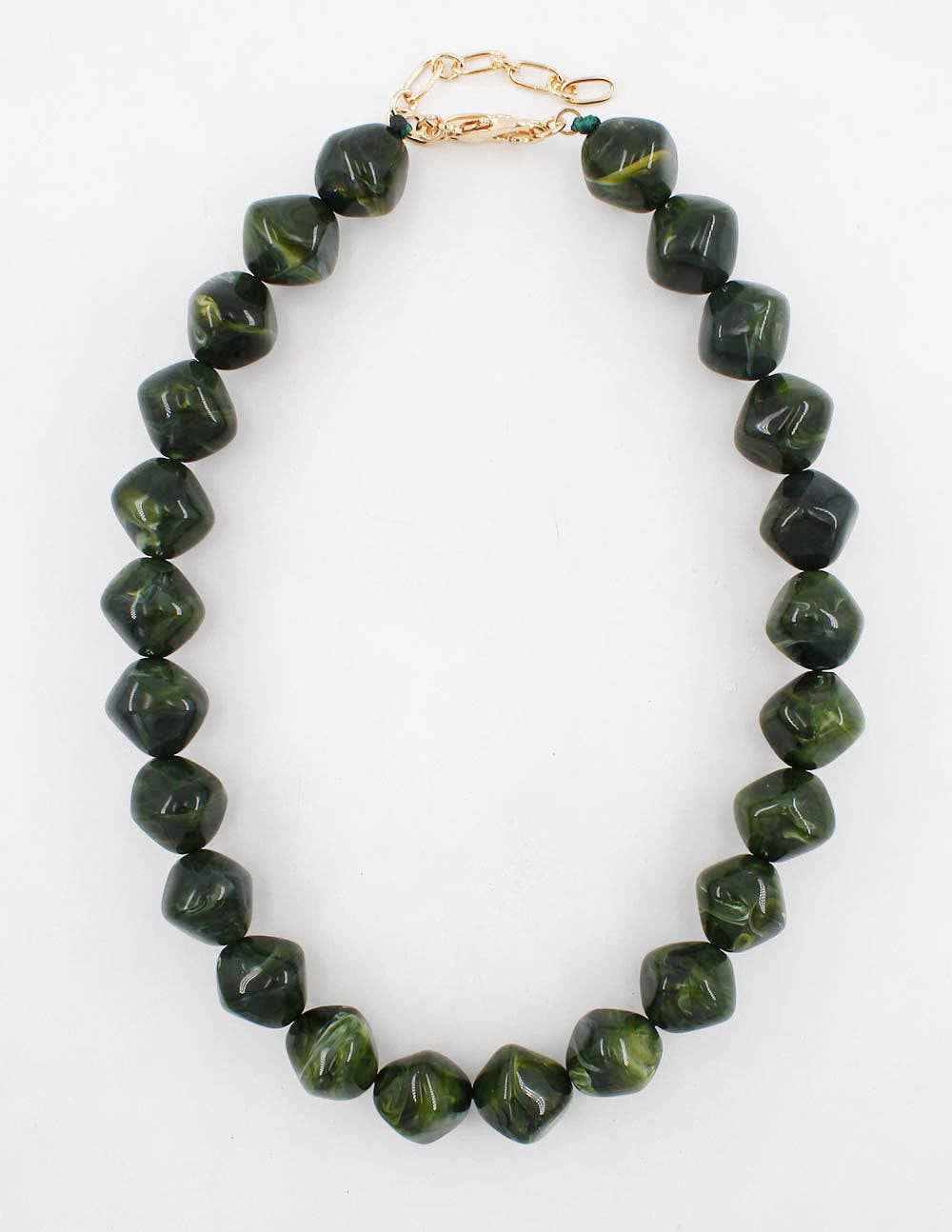 Green Stone Chunky Beaded Necklace