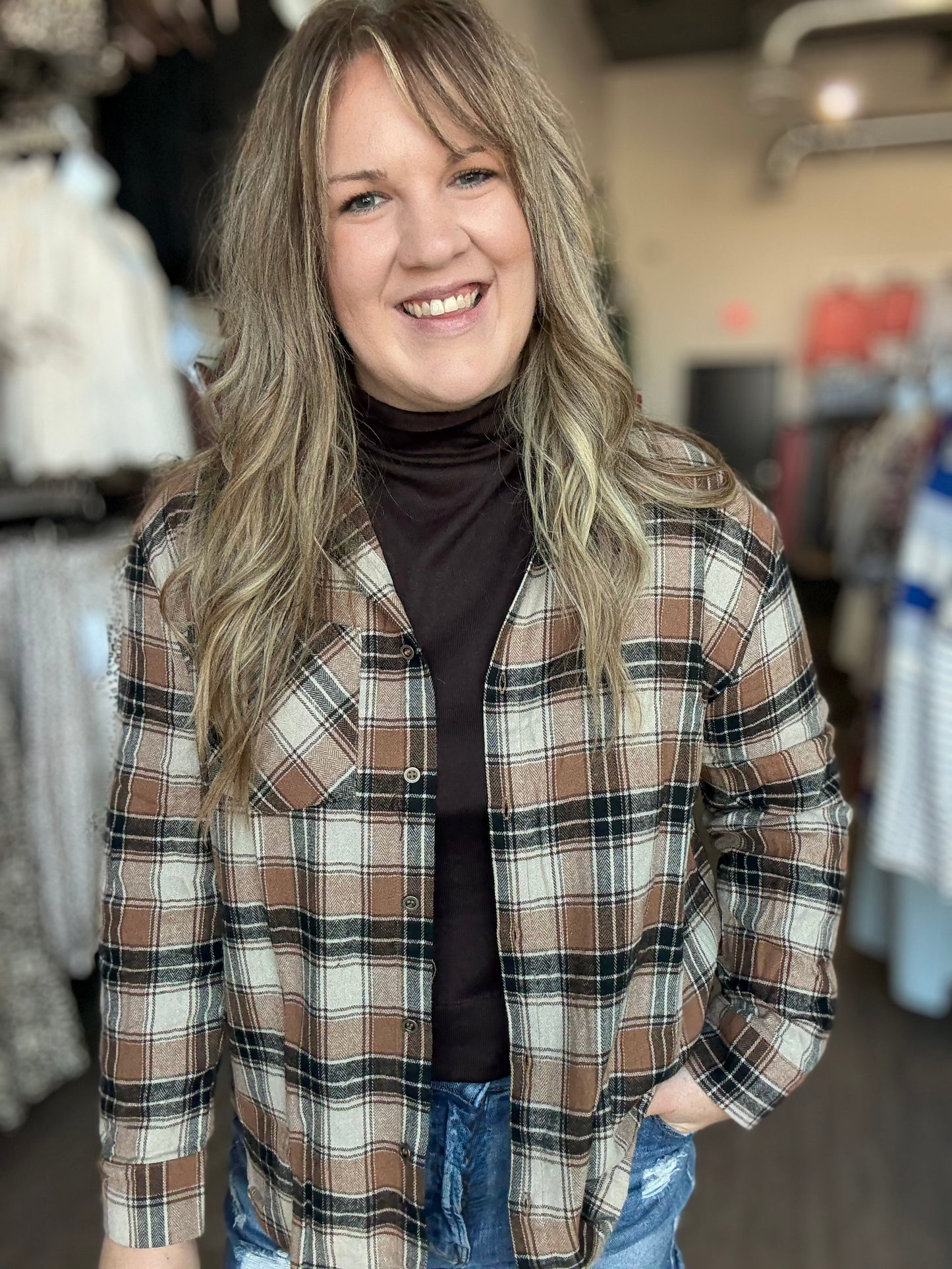 Brown Plaid Shirt