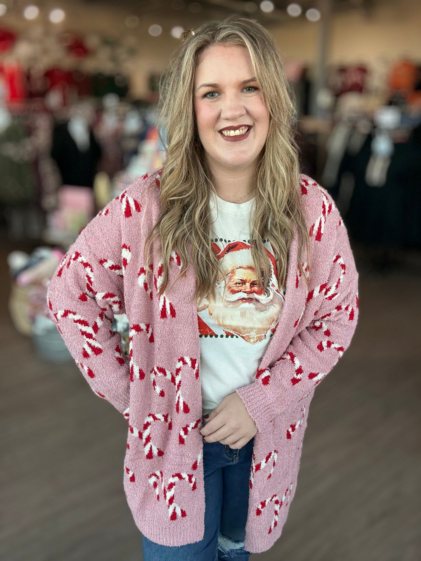 Candy Cane Cozy Cardigan