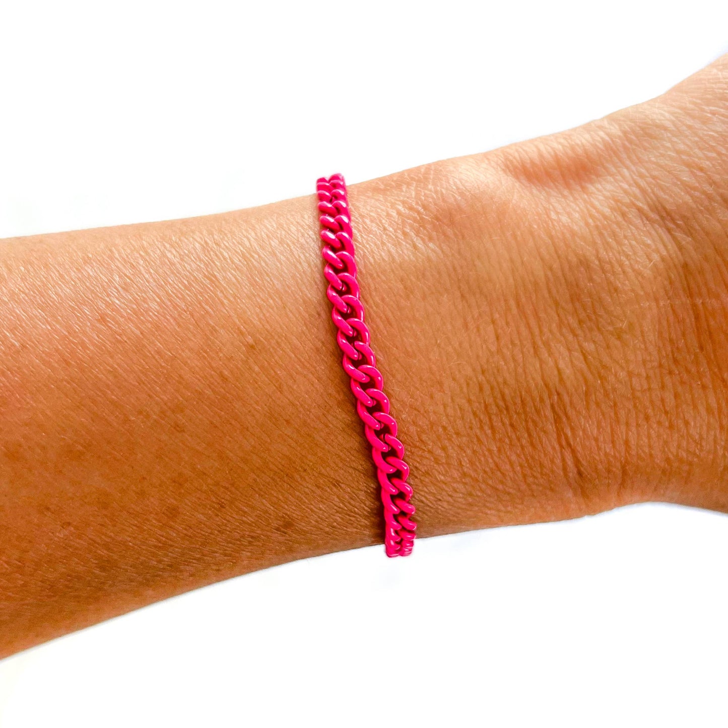Pink Chain Link Bracelet-18k