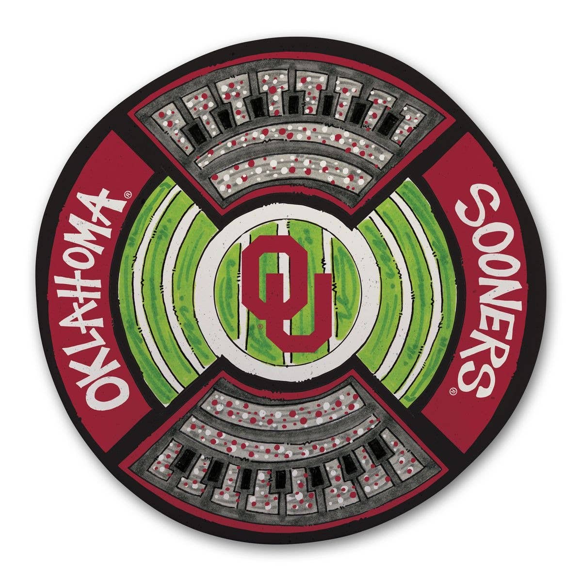 OU Round Stadium Platter