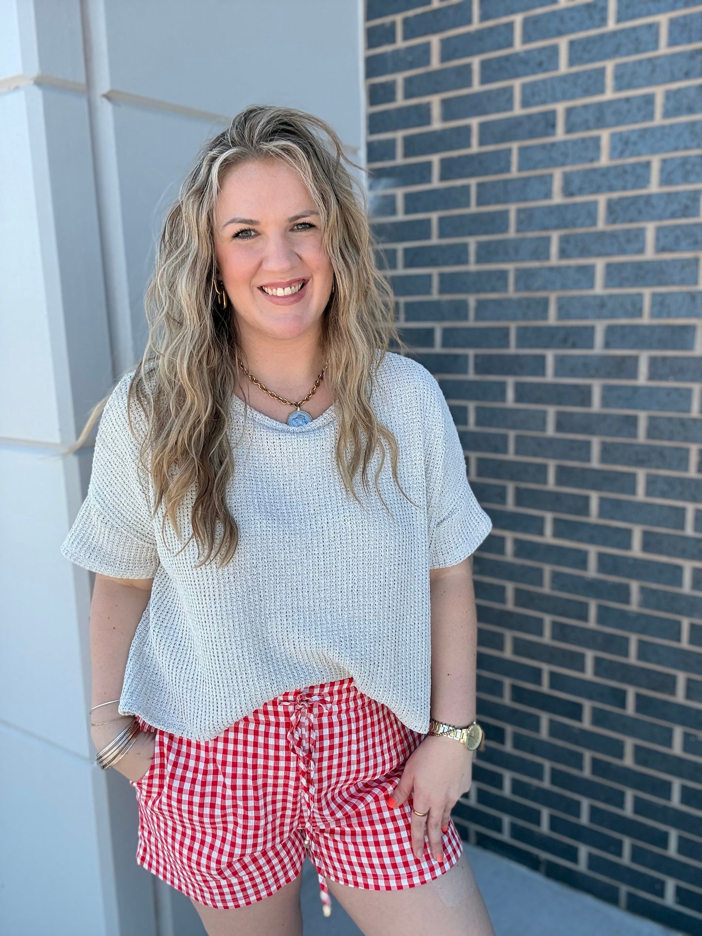 Red, White & Gingham Shorts