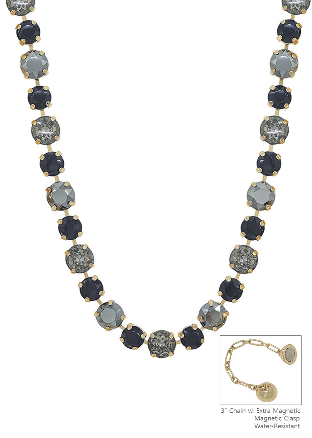 WR Black Crystal Necklace
