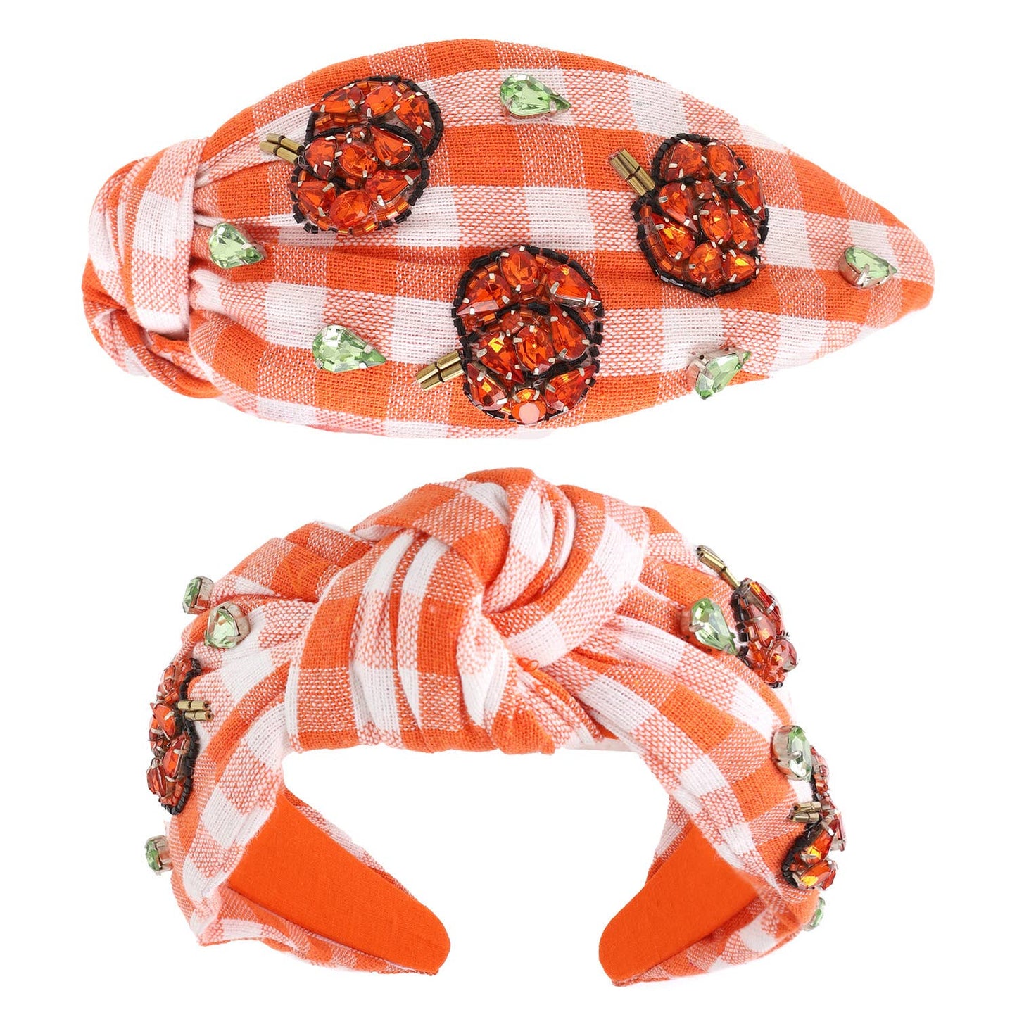 Pumpkin Gingham Headband