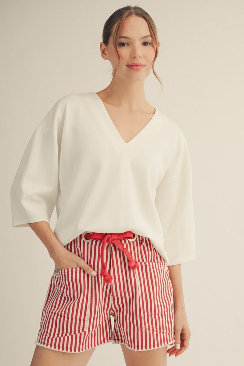White Scuba Blouse