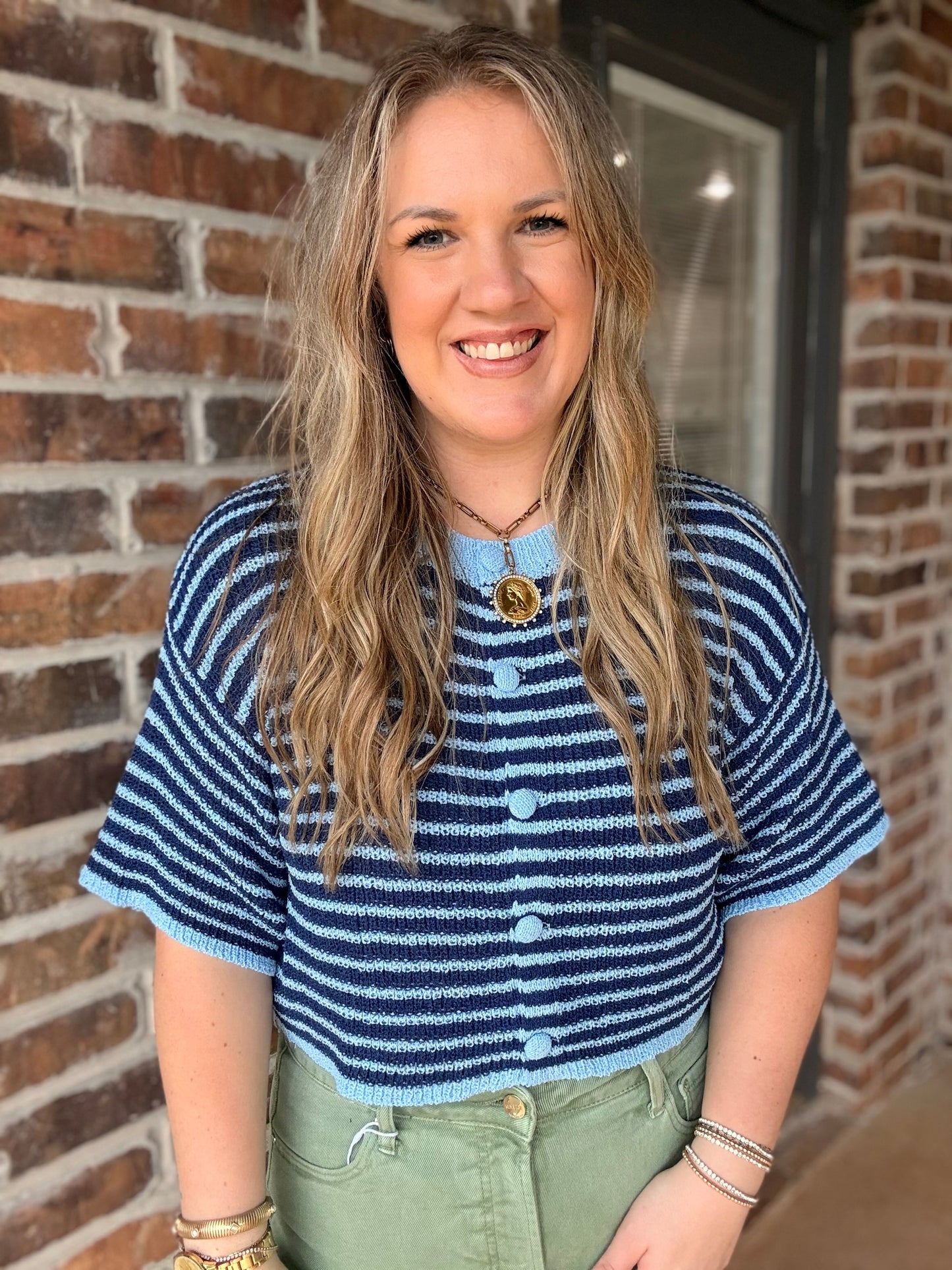 Hamptons Navy Stripe Top