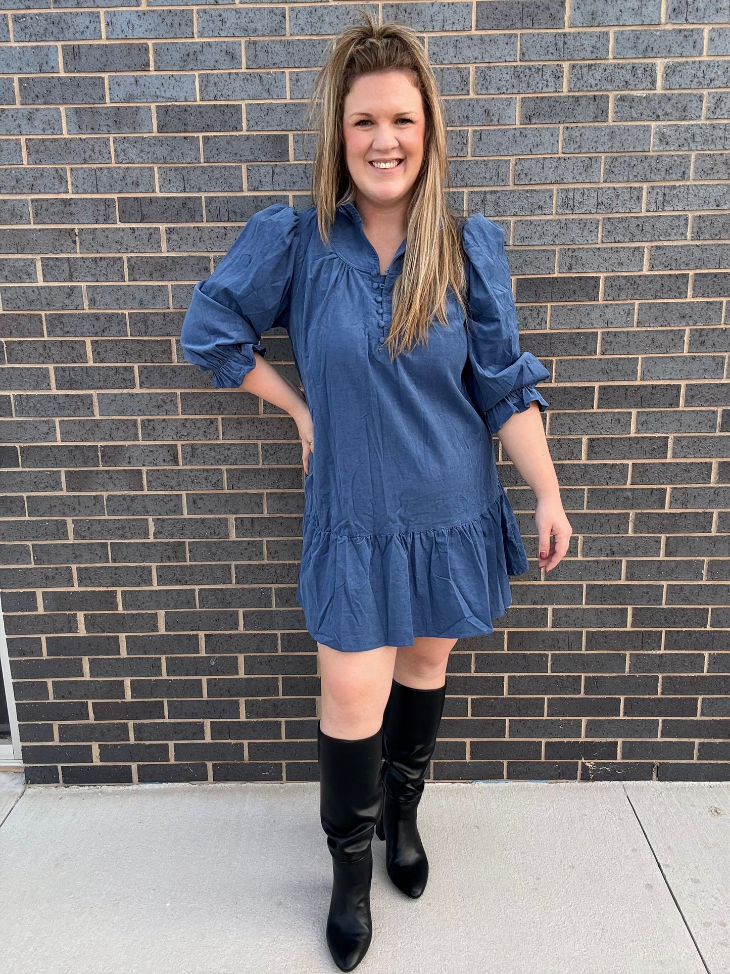 Denim Blue Corduroy Dress