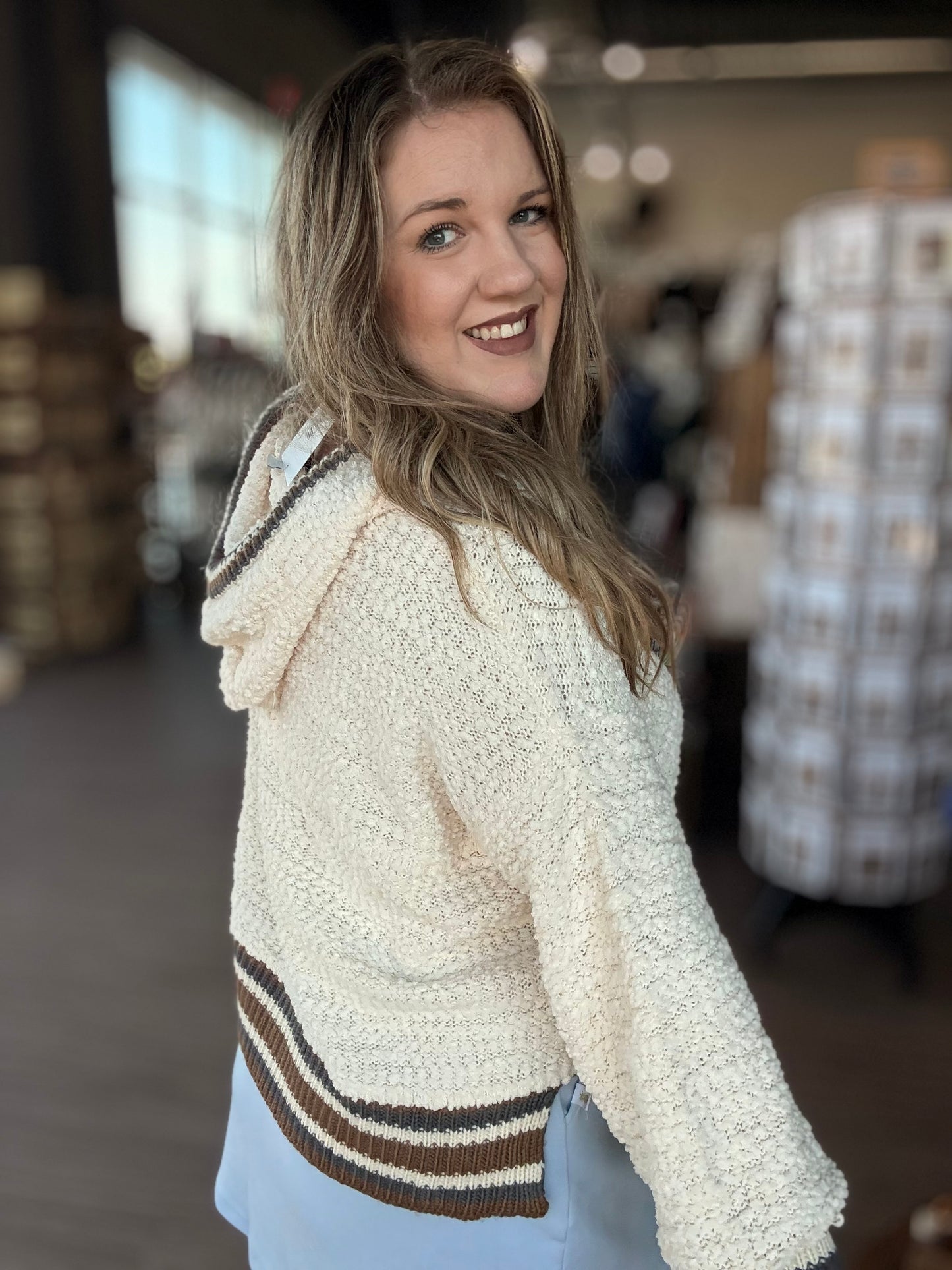 Soft Texture Hooded Sweater