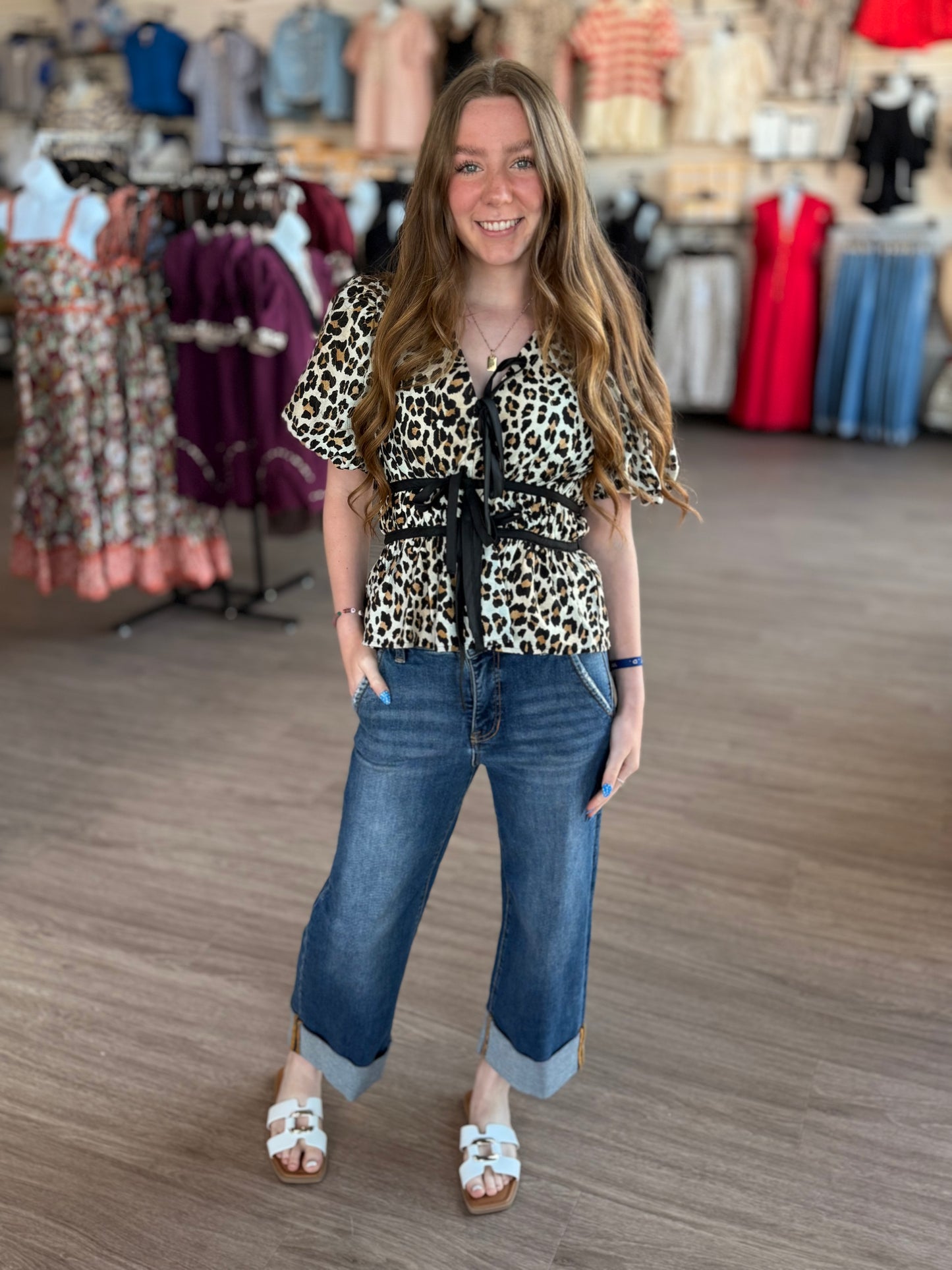 Leopard Multi-Tie Top