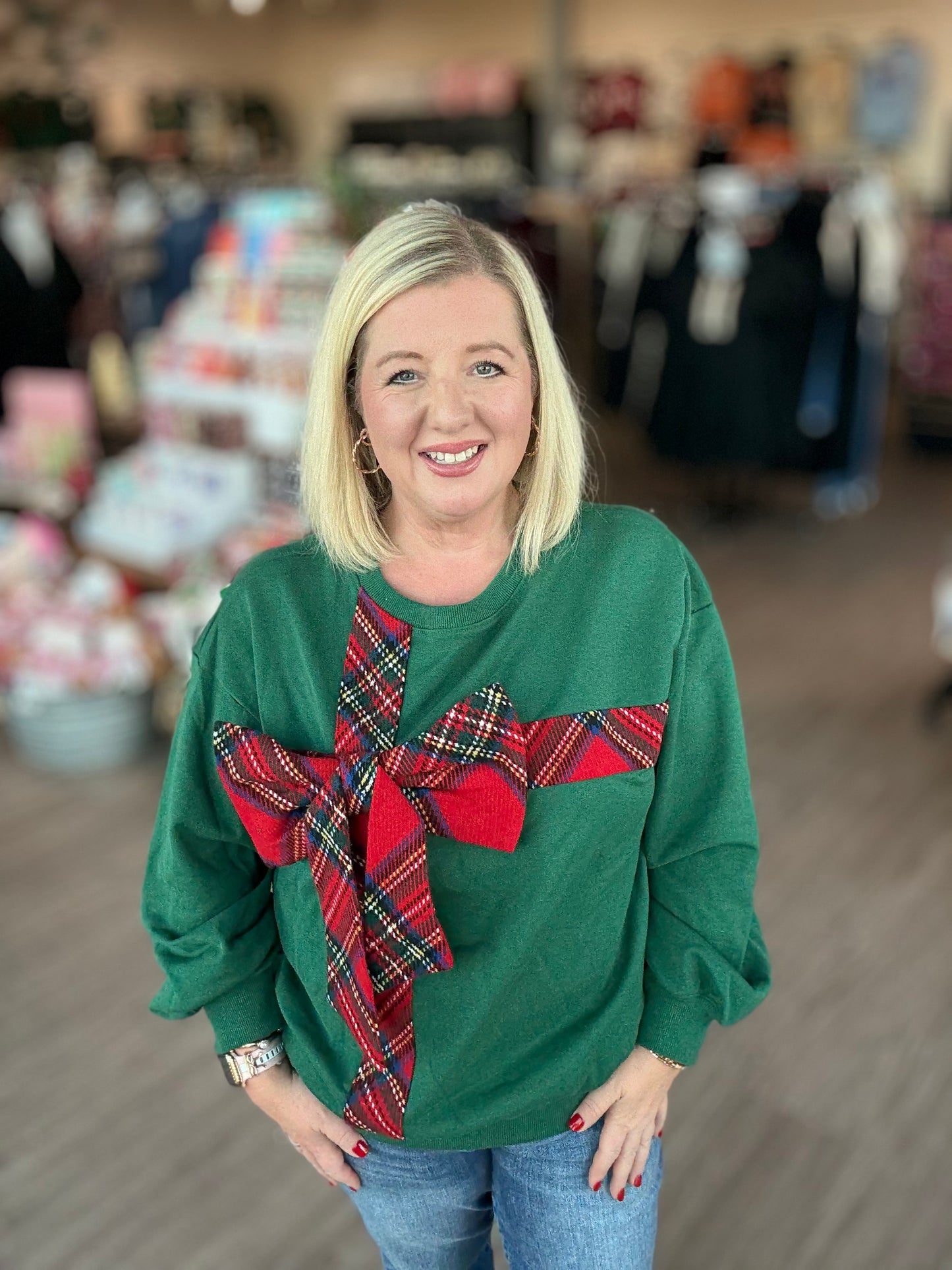 Green Package Bow Sweater