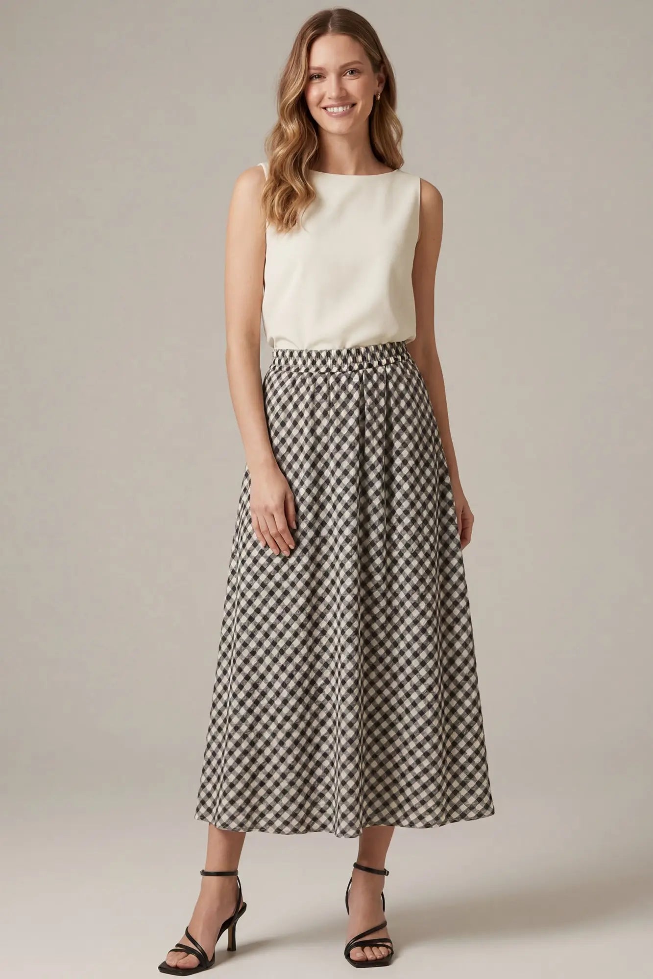 Countryside Check Midi Skirt