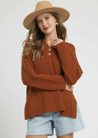 Rust Chunky Knit Sweater
