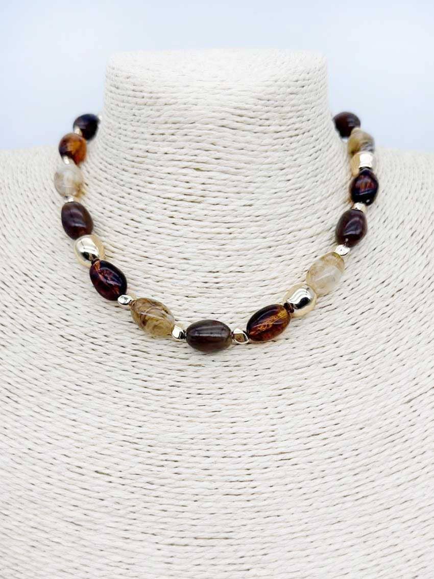 Brown Natural Stone Necklace