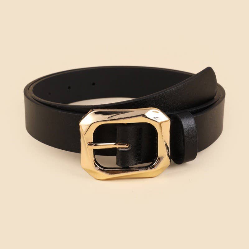 Black Rectangle Buckle Belt