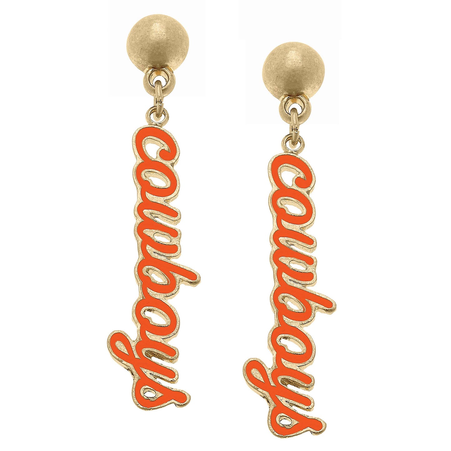 Cowboys Script Earrings