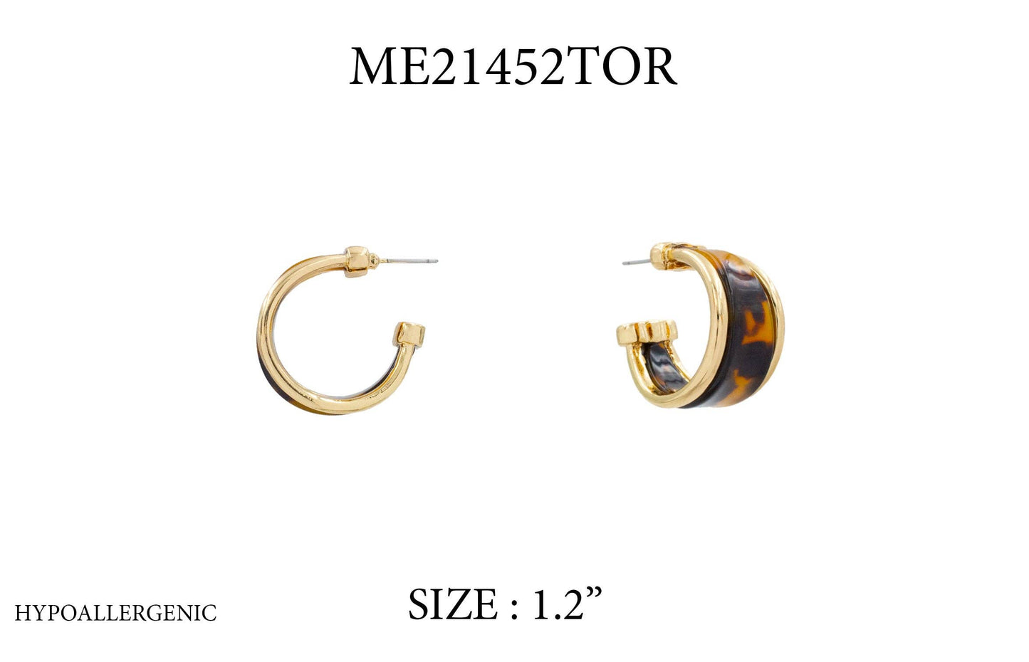 Brown Tortoise Acrylic Hoop Earring