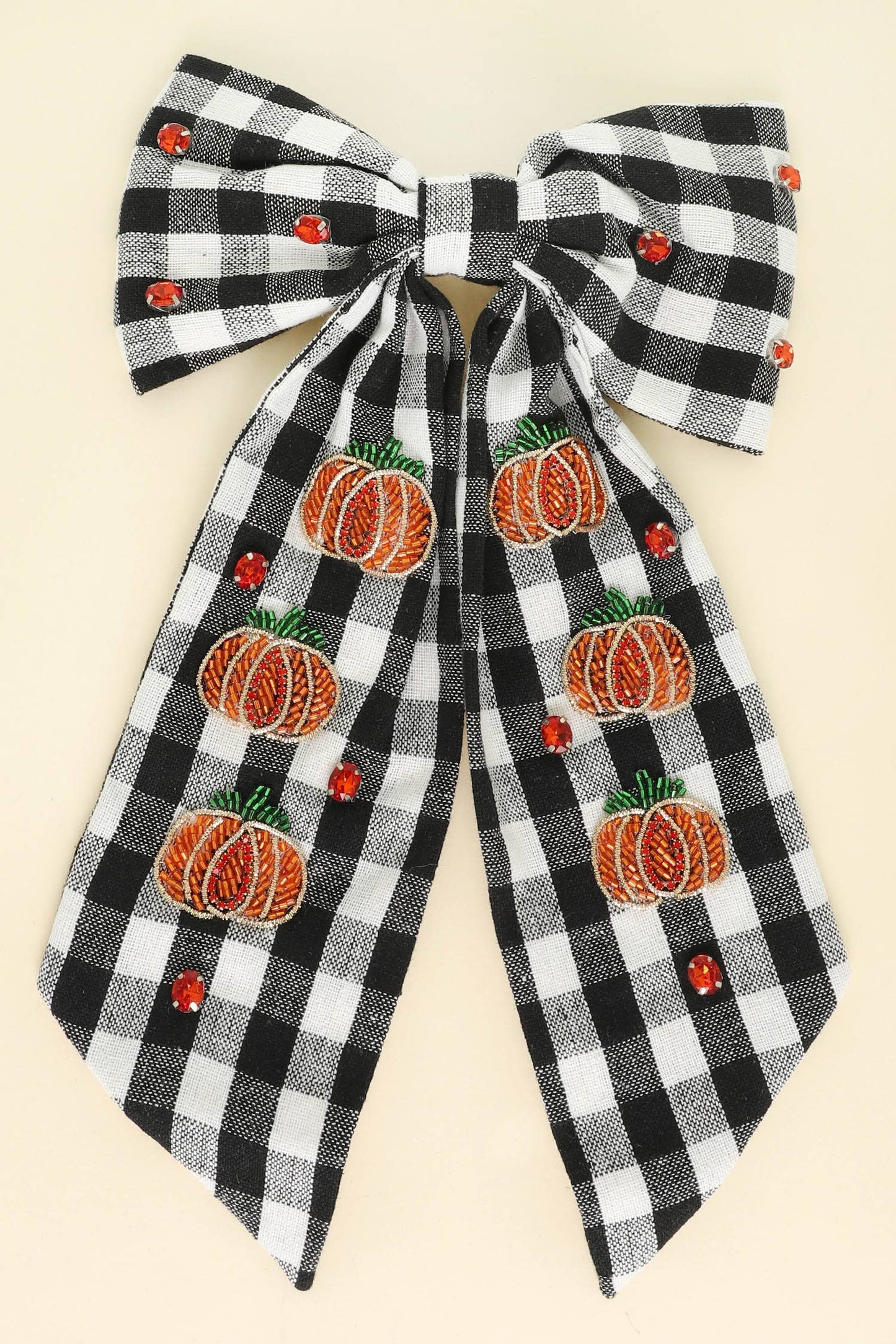Halloween Plaid Bow Barrette