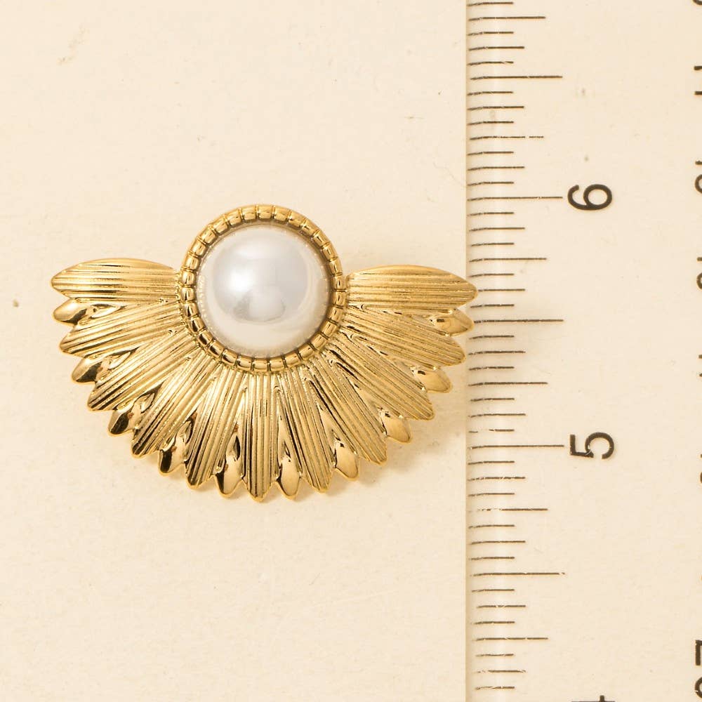 Pearl Half Flower Earrings