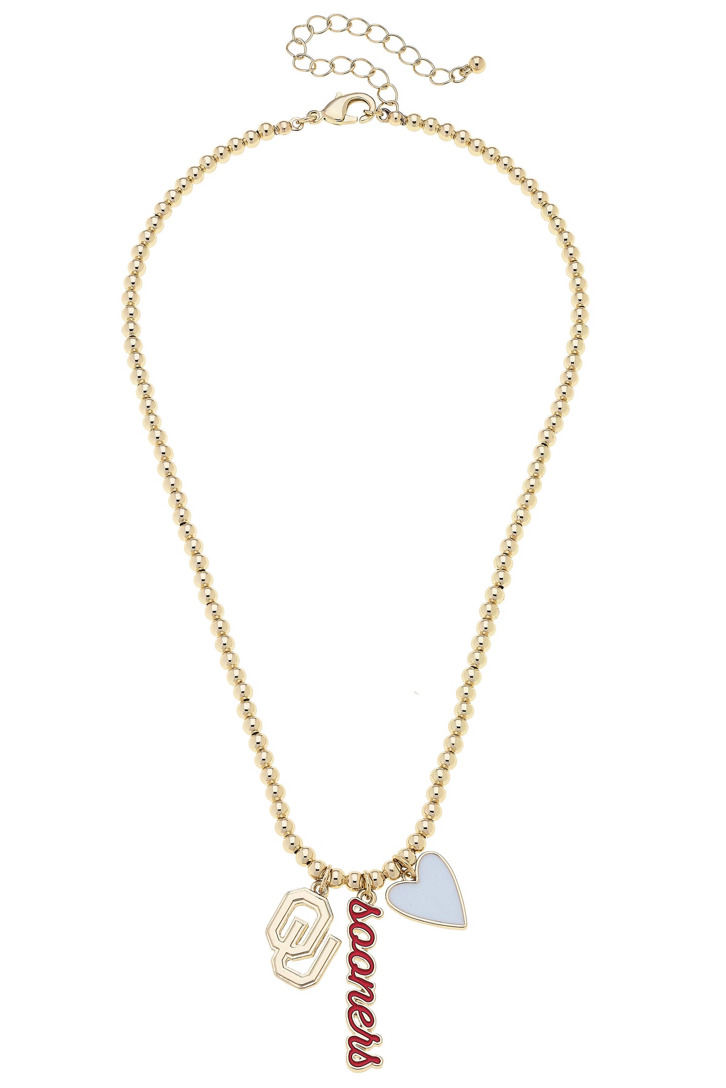 Oklahoma Sooners Ball Bead Charm Necklace