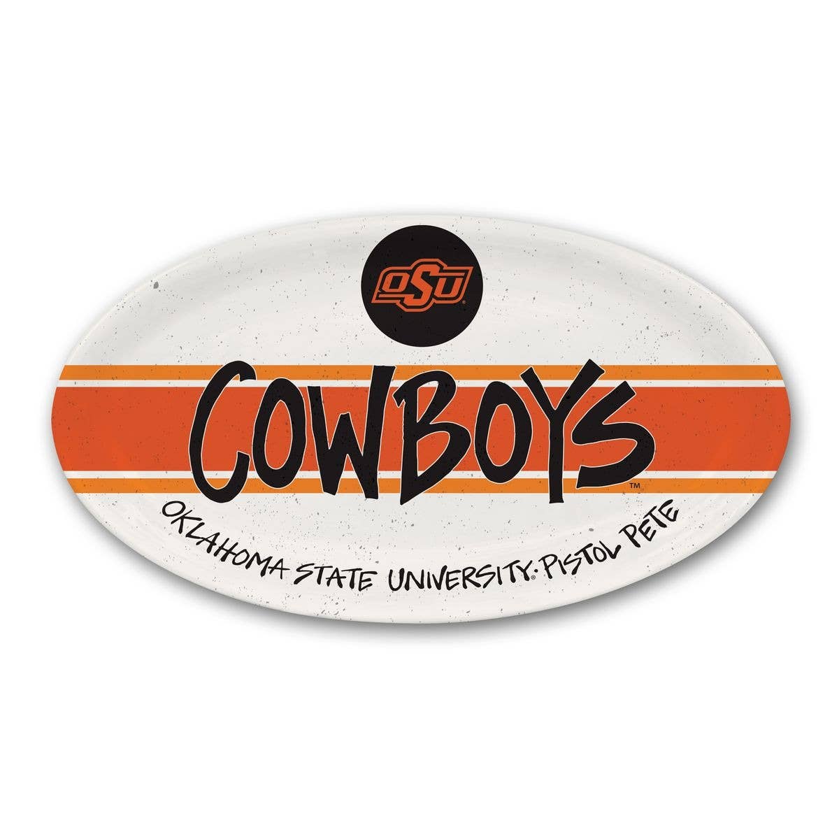 OSU Cowboys Striped Plate