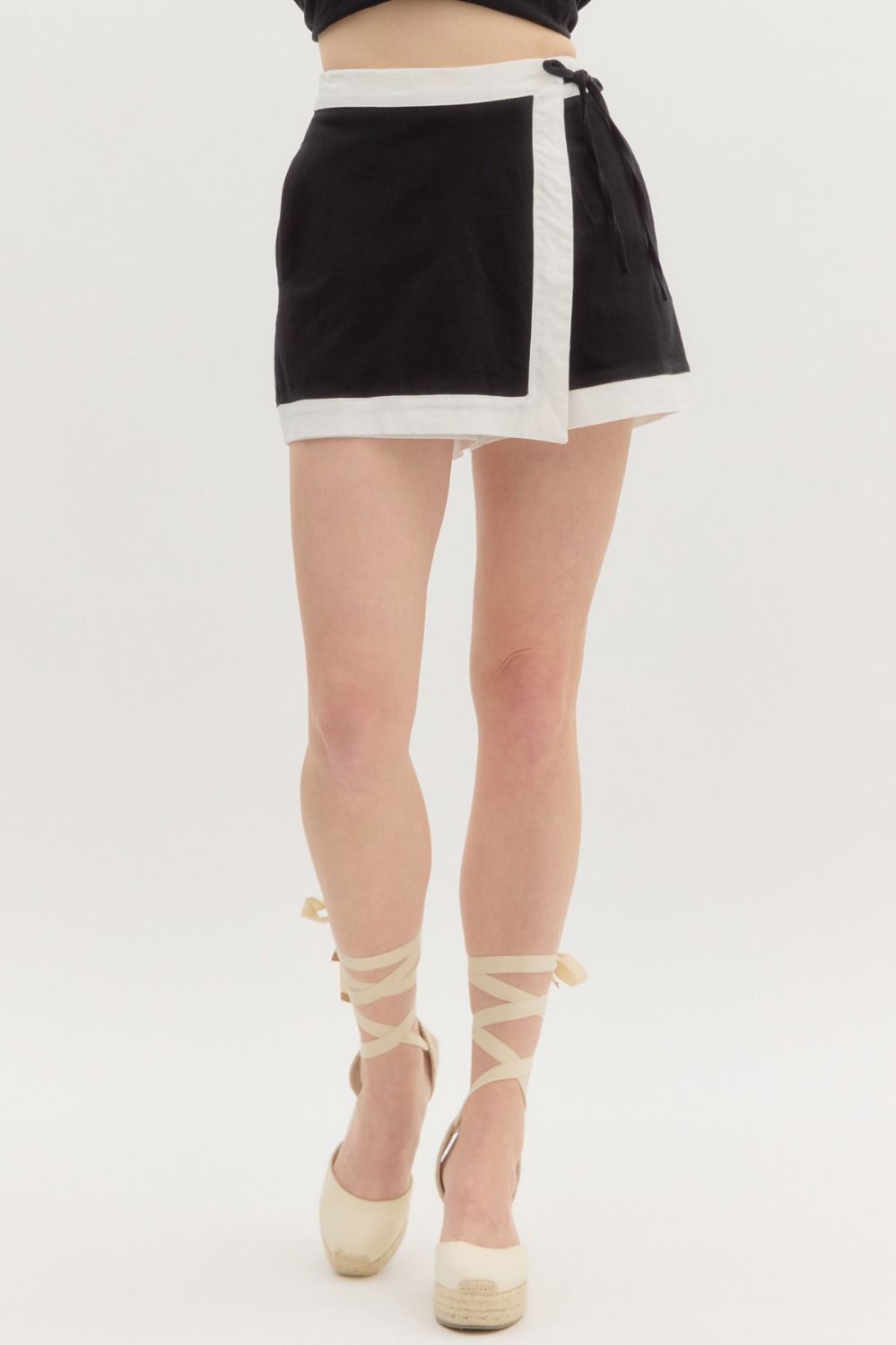 Black Skort with White Lining