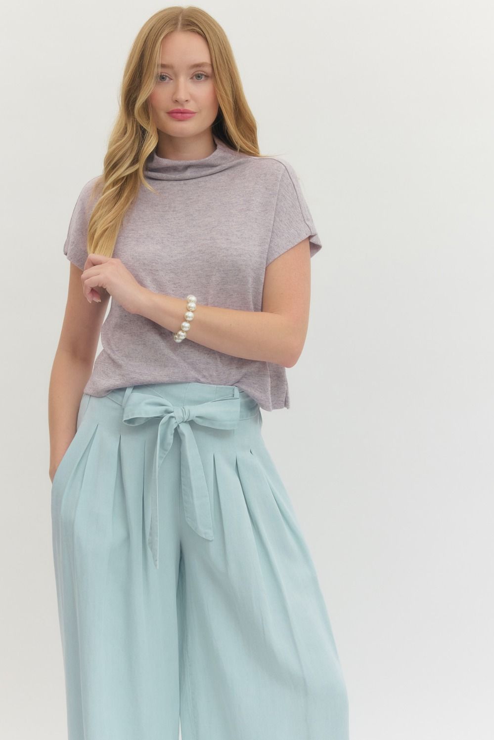 Lavender Mock Neck Top