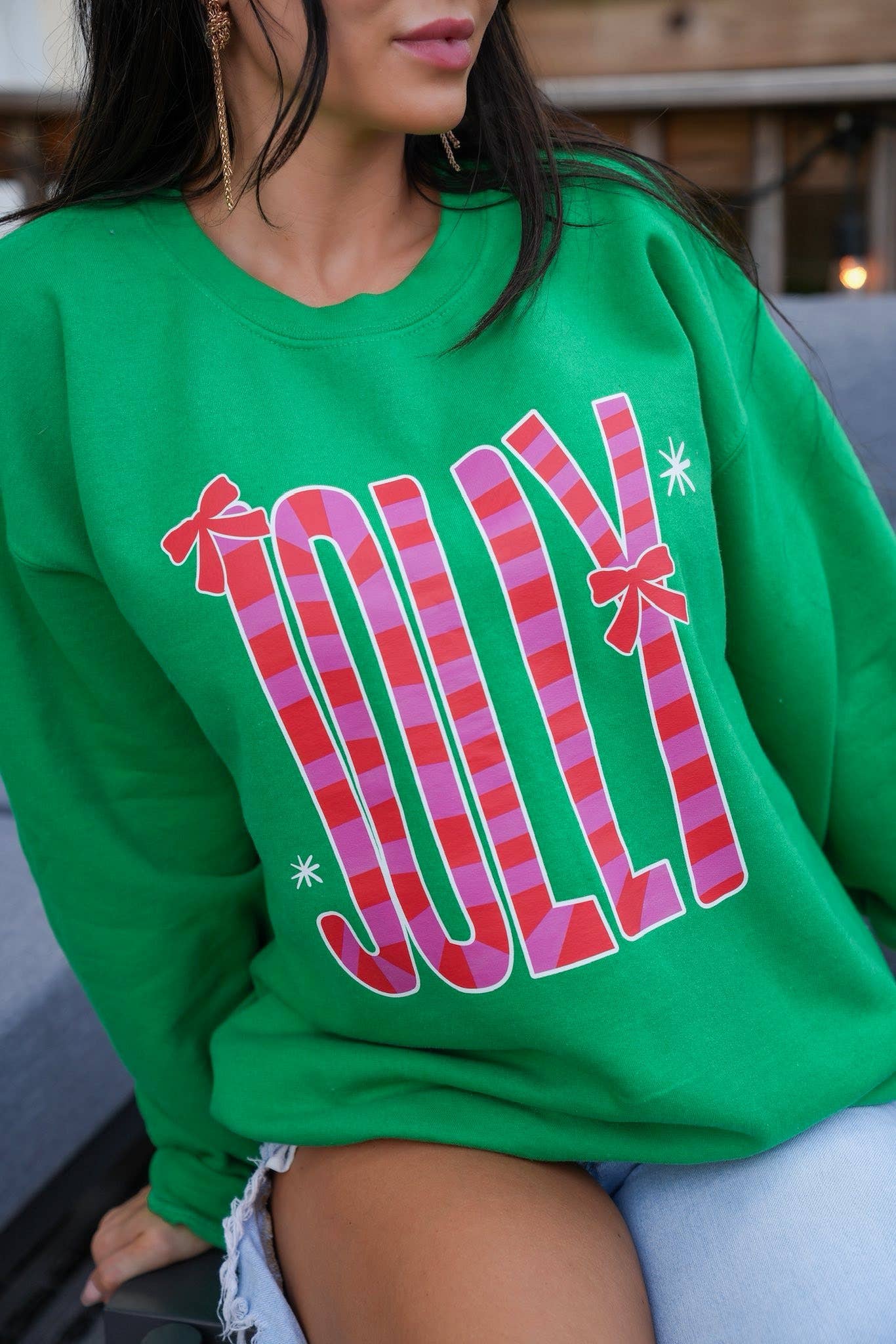 Striped Jolly Christmas Sweatshirt