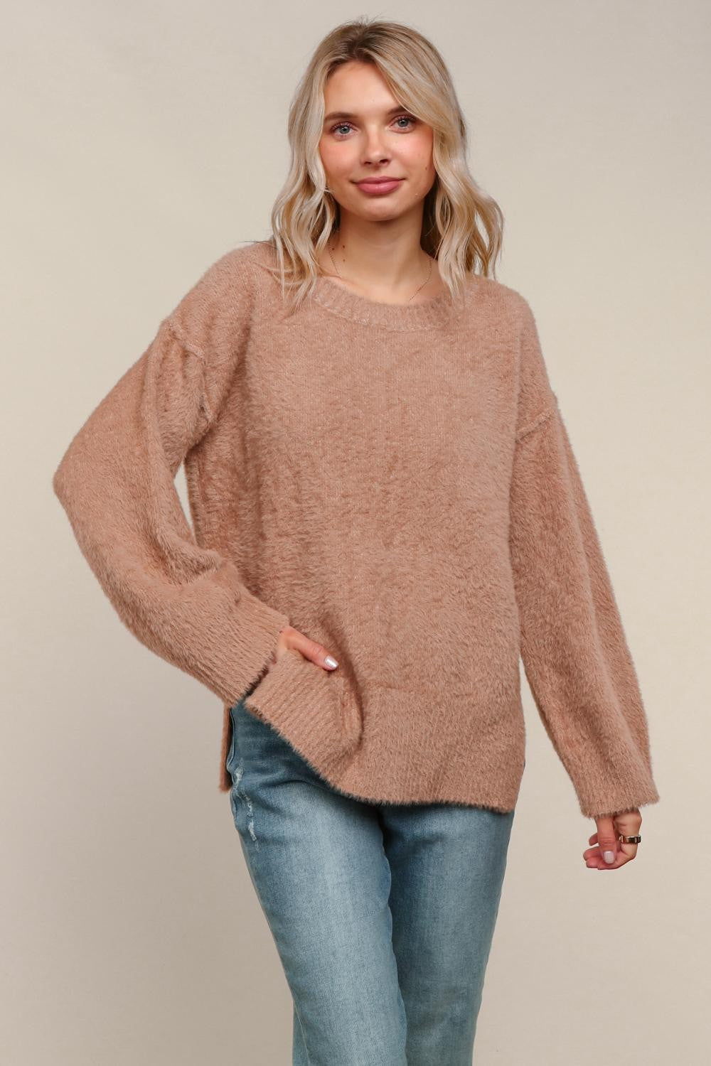 Mocha Fuzzy Sweater