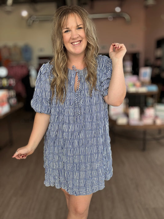 Blue Plaid Dress
