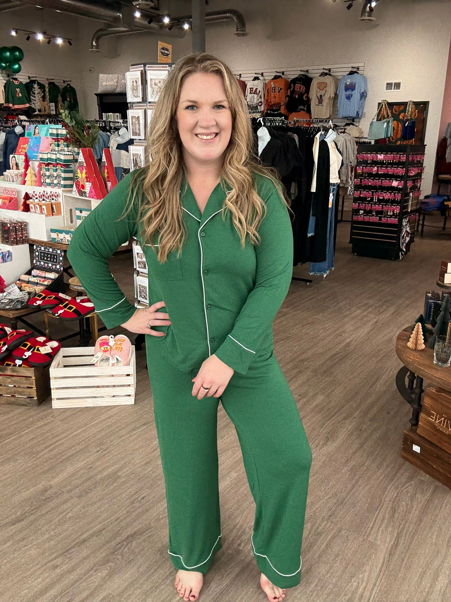 Black Friday- Dark Green PJ SET