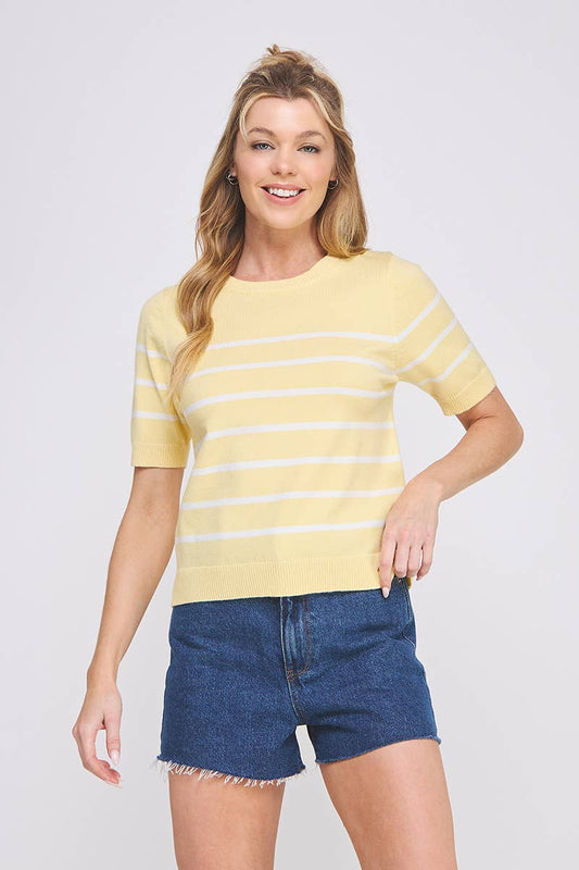 Lemon Stripe Top