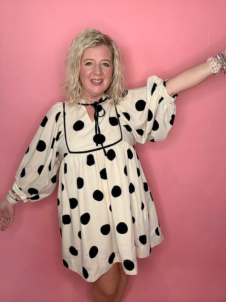 Cream Polka Dot Dress