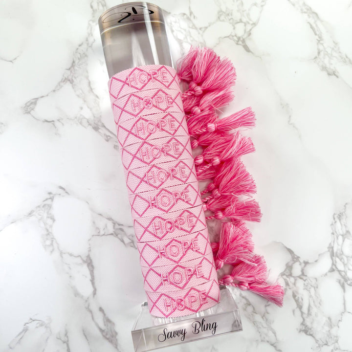 Hope Breast Cancer Awareness Embroidered Bracelet