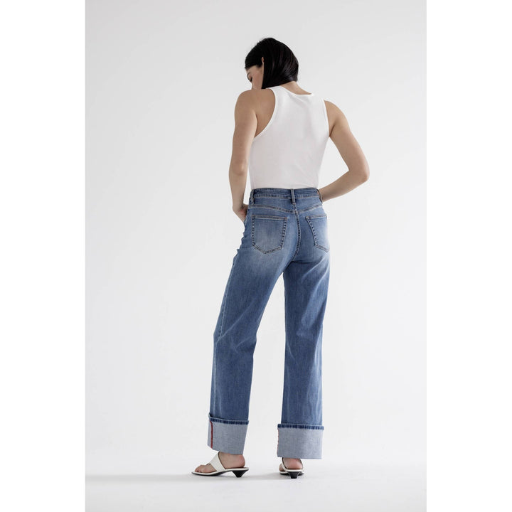 Hight Rise Wise Leg w/Cuff Mica Jean